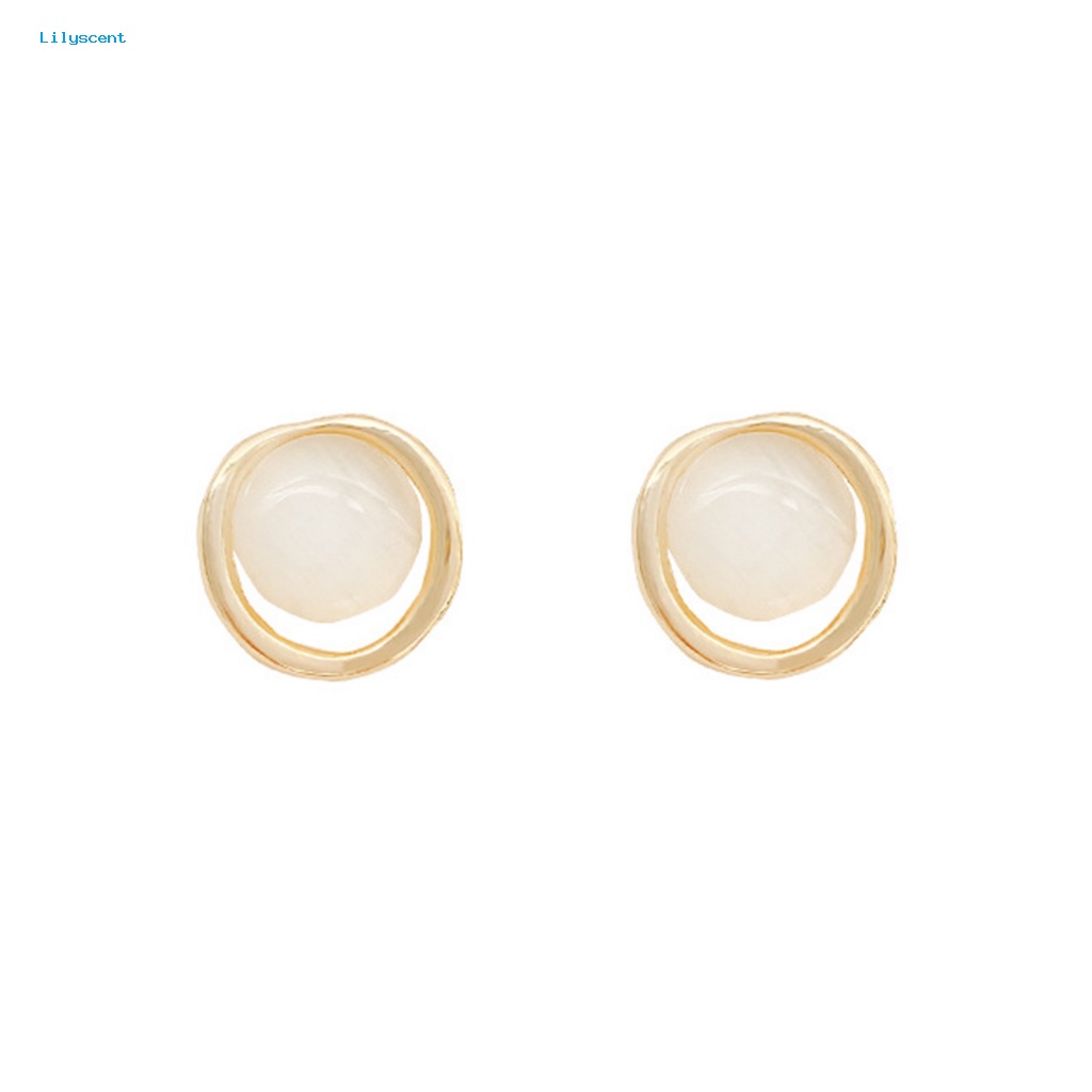 Lilyscent 1pasang Anting Nyaman Aksesoris Wanita Mutiara Imitasi Women Stud Earrings High-polished