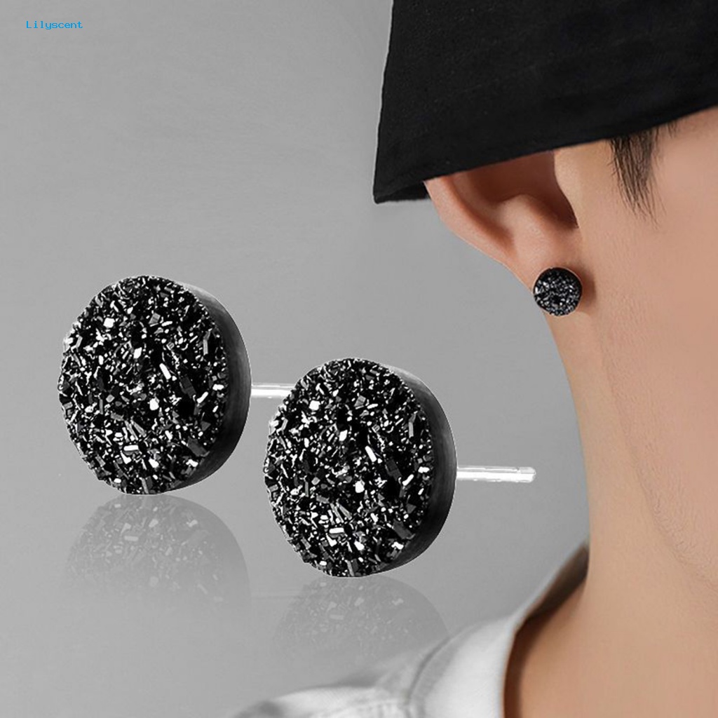 Lilyscent 1pasang Ear Studs Halus Untuk Belanja Anting Wanita Kristal Imitasi Berkilau Minimalis