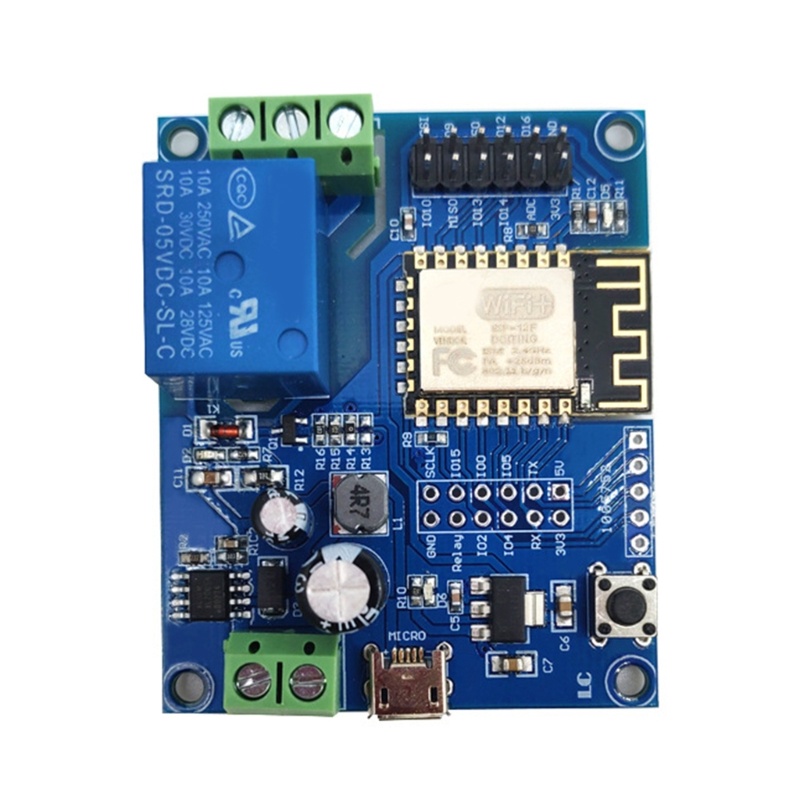 Modul Relay Rangkaian Tunggal btsg ESP8266WIFI Wifi Module Tombol Re-set 59x43mm