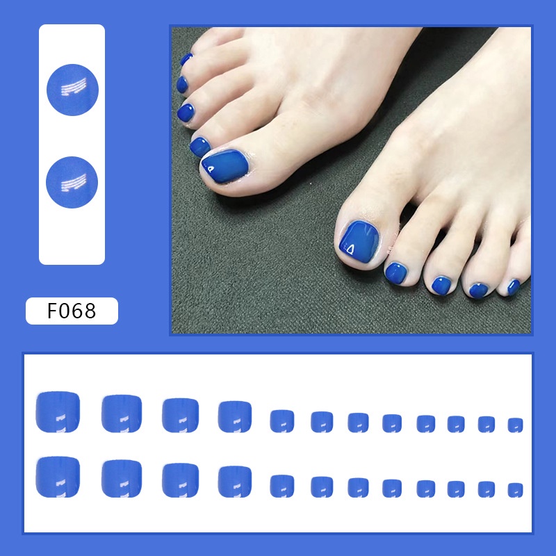 Kuku Palsu Kaki Kuku Palsu Warna Solid Biru F068