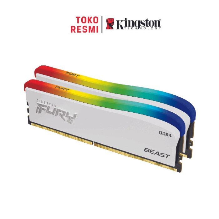 Kingston Ram Memory  FURY BEAST RGB white 16GB DDR4 3200MHz - 8GBx2