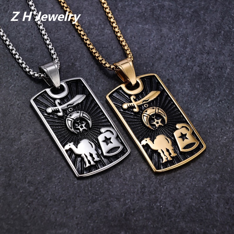 Z H Perhiasan Vintage Hip Hop Rock Viking Camel Bintang Liontin Pria Dan Wanita Fashion Anti Karat Kalung Hip Hop Pesta Perhiasan Aksesoris