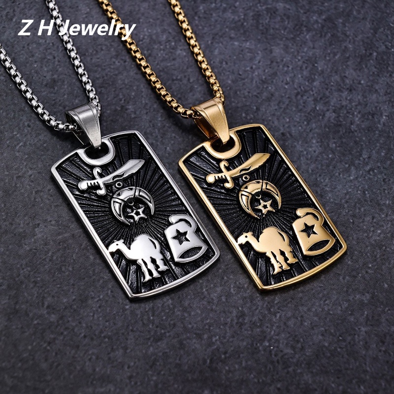 Z H Perhiasan Vintage Hip Hop Rock Viking Camel Bintang Liontin Pria Dan Wanita Fashion Anti Karat Kalung Hip Hop Pesta Perhiasan Aksesoris