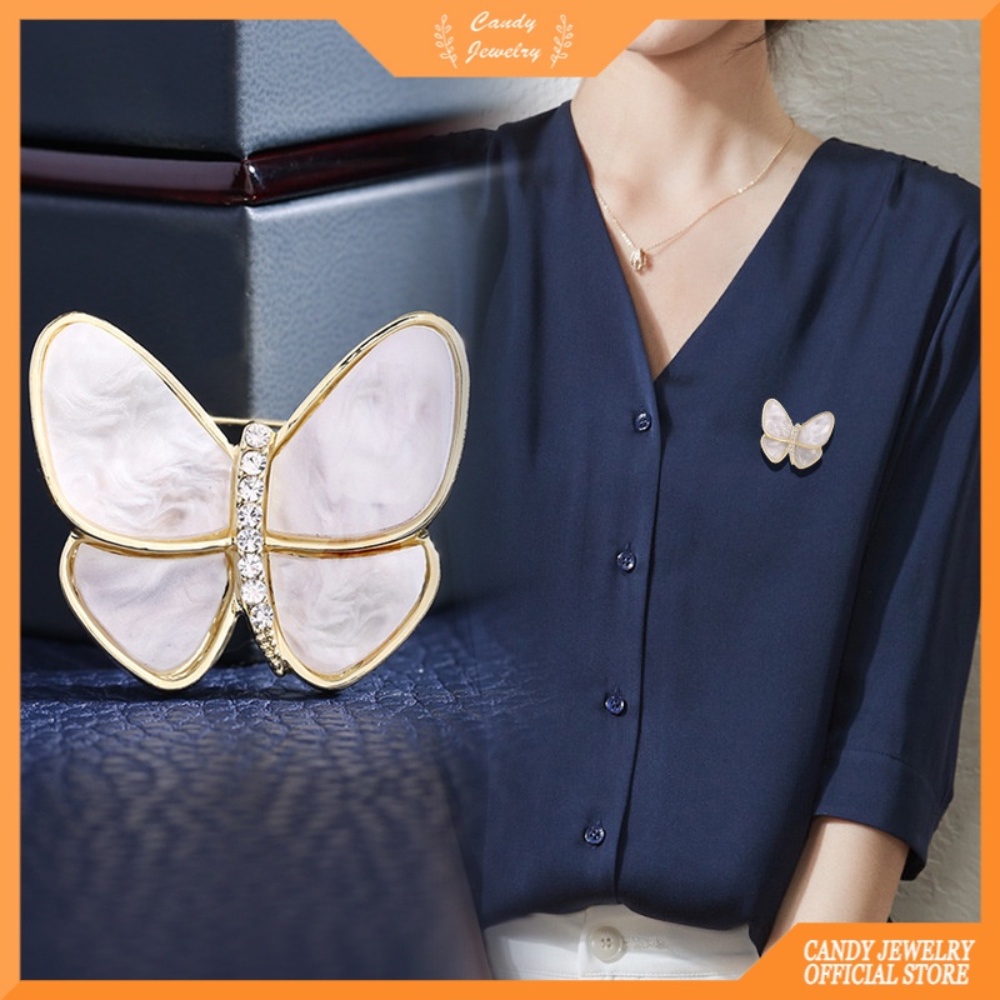 Butterfly 2022 Bros / Pin Kupu-Kupu Anti Silau Warna Permen Untuk Aksesoris Wanita