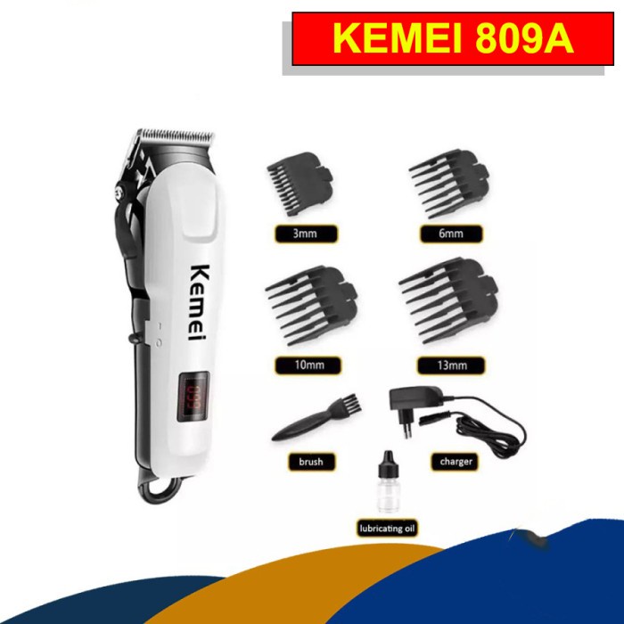 Kemei KM-809A Wireless Hair Clipper Rechargeable Cordless Shaver