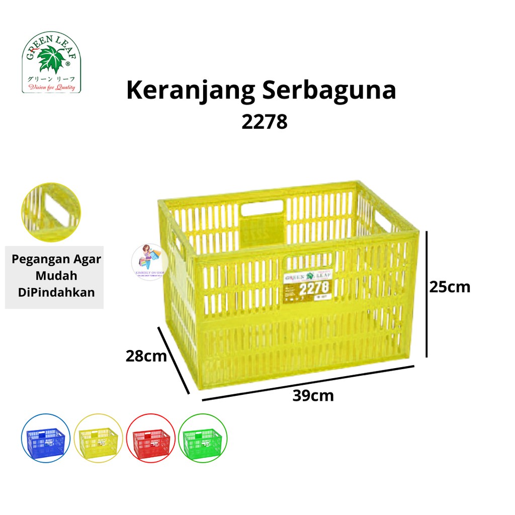 Keranjang Industri Serbaguna Lubang 2278 Green Leaf