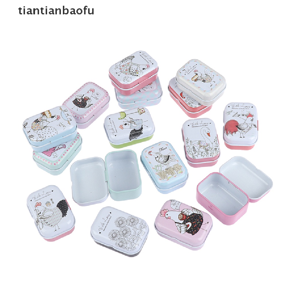 [tiantianbaofu] Warna-warni Mini Tin Box Sealed Jar Packing Kotak Perhiasan Permen Kotak Penyimpanan Kecil Butik