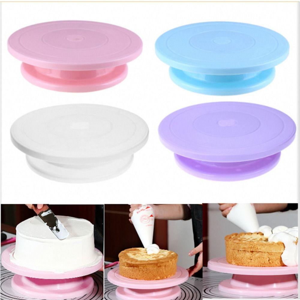 R-FLOWER Diy Cake Turntable Rotating Food Grade Plastic Alat Dekorasi Kue Plastik