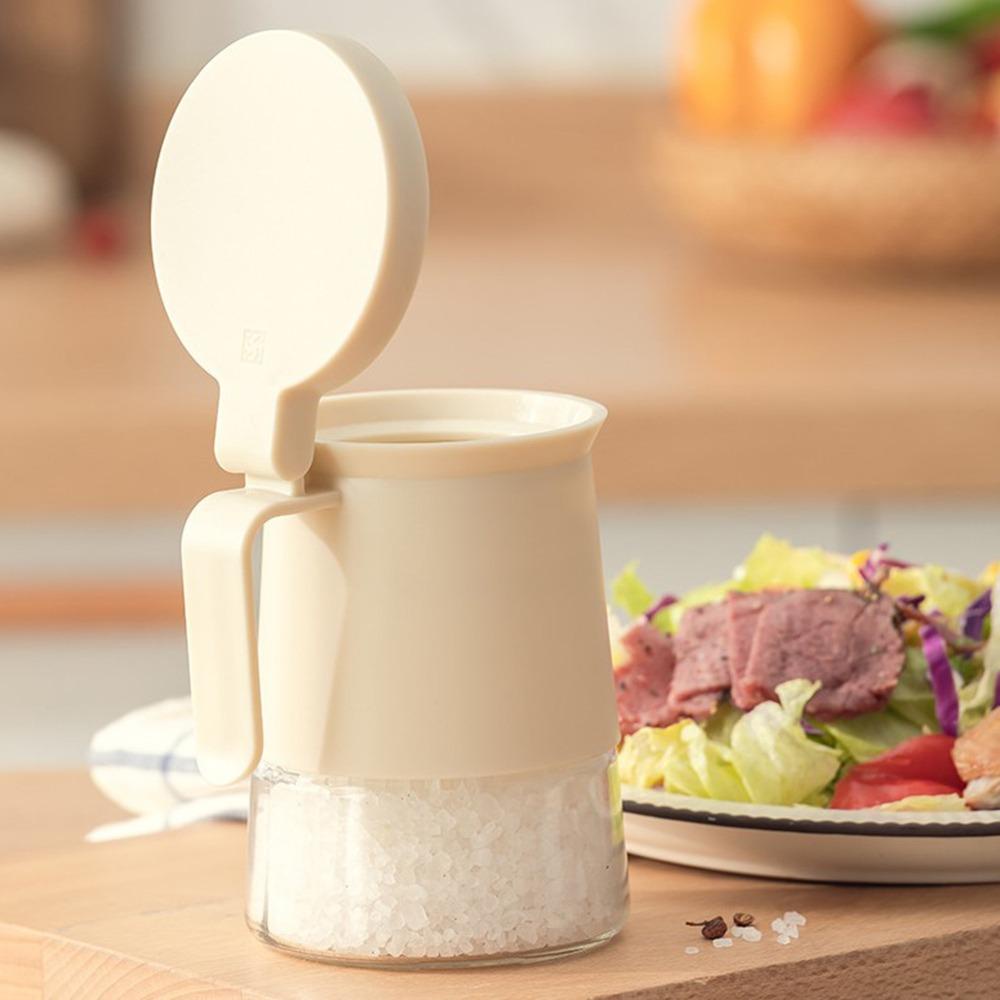 [Elegan] Seasoning Jar Sealed Glass Salt Oil Serba Gula Dengan Sendok Seasoning Bottle