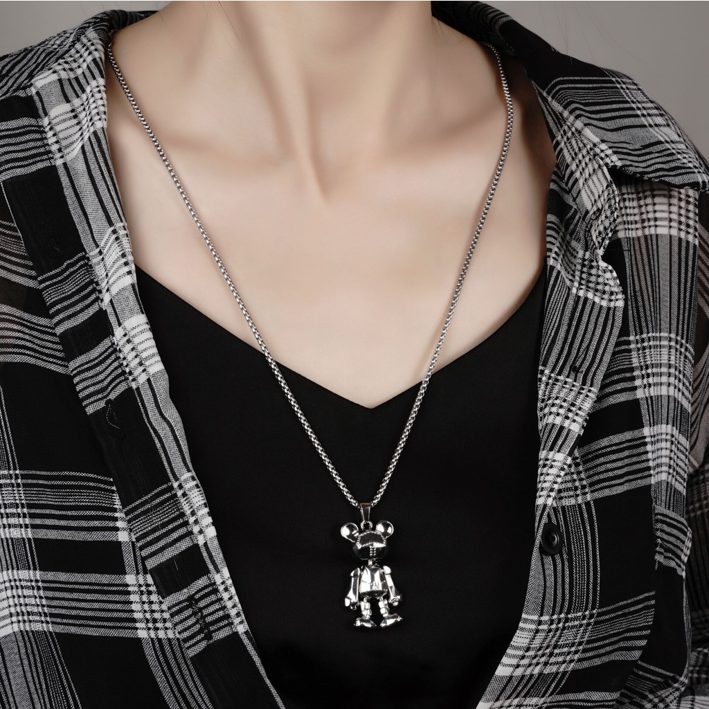 Kalung Pasangan Hip Hop Punk Sweater Panjang Rantai Liontin Aksesoris