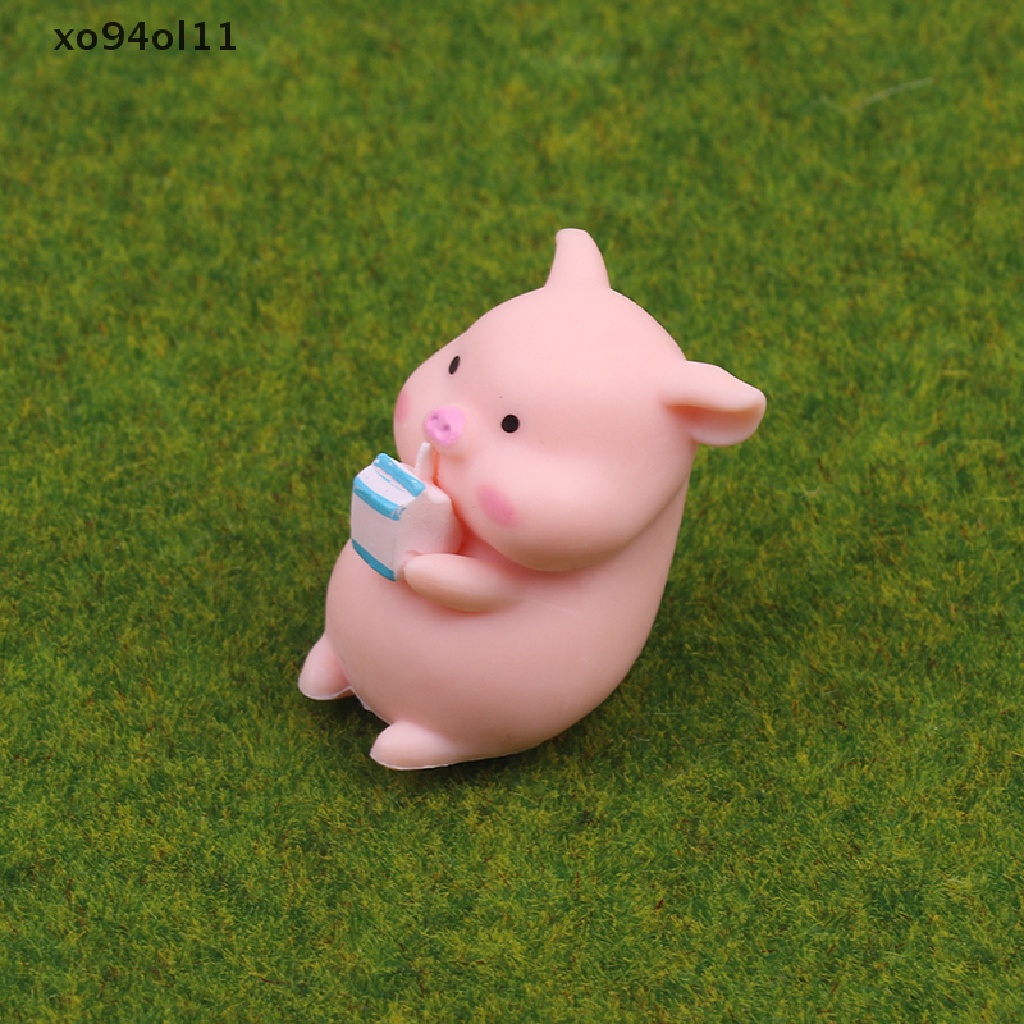 Xo Patung Babi Mini Lucu Model Hewan Lanskap Mikro Dekorasi Rumah Miniatur Peri Hiasan Taman Aksesoris OL