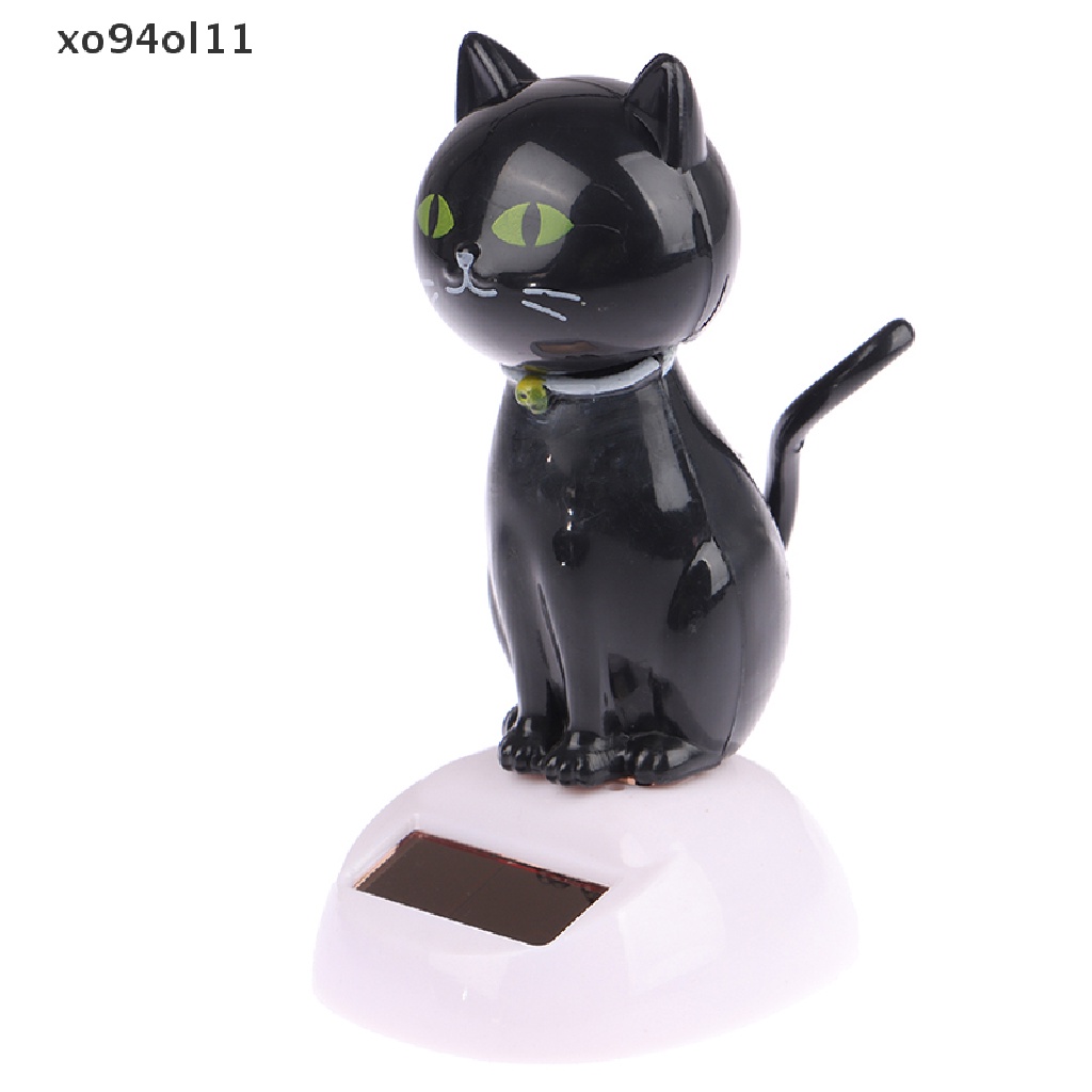 Xo Kucing Hitam Tenaga Surya Goyang Solar Powered Mainan Bobble Kepala Figure Dancing Mainan Hadiah OL