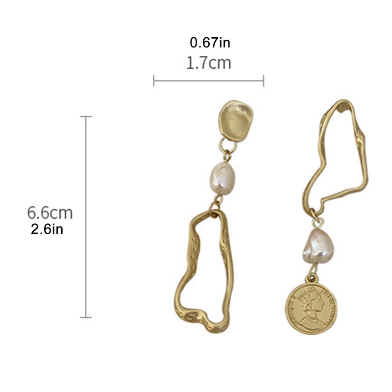 Anting Mutiara Barok Panjang Asimetris Gaya Perancis Retro Temperamen Fashion Perhiasan Mewah Aksesoris Pesta Wanita