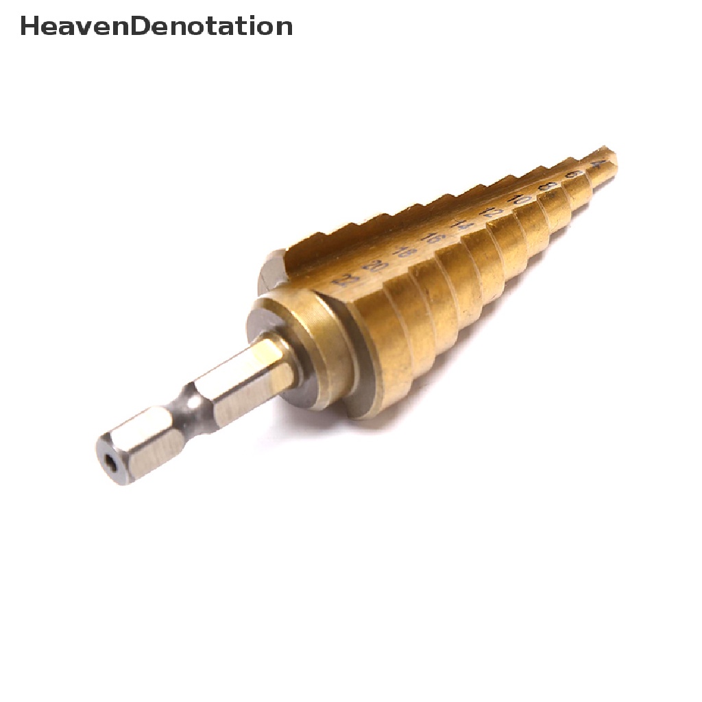 [HeavenDenotation] 4-22mm HSS Hex Titanium Cone Drill Bit Pemotong Lubang Untuk Pengeboran Baja Alat Listrik HDV