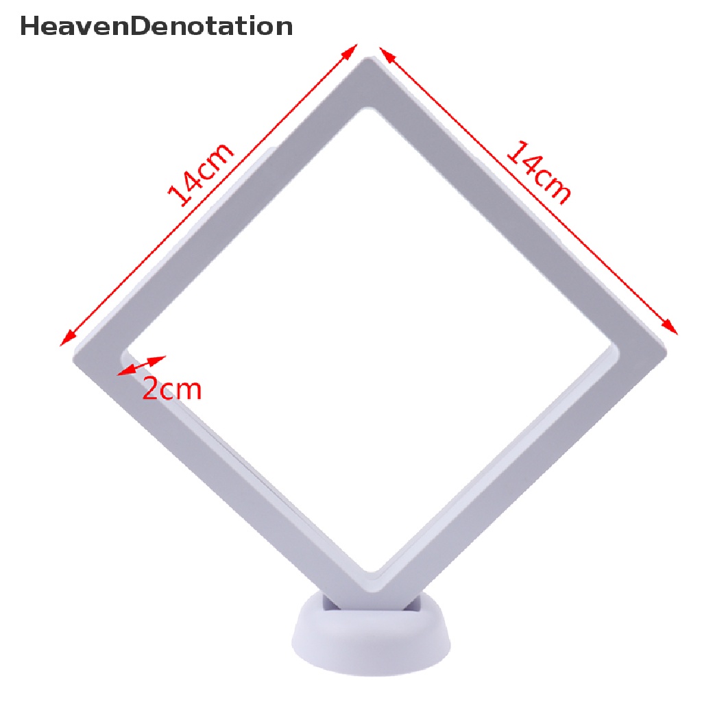 [HeavenDenotation] Persegi 3D Floag Perhiasan Koin Display Frame Holder Box Case w/Stand HDV