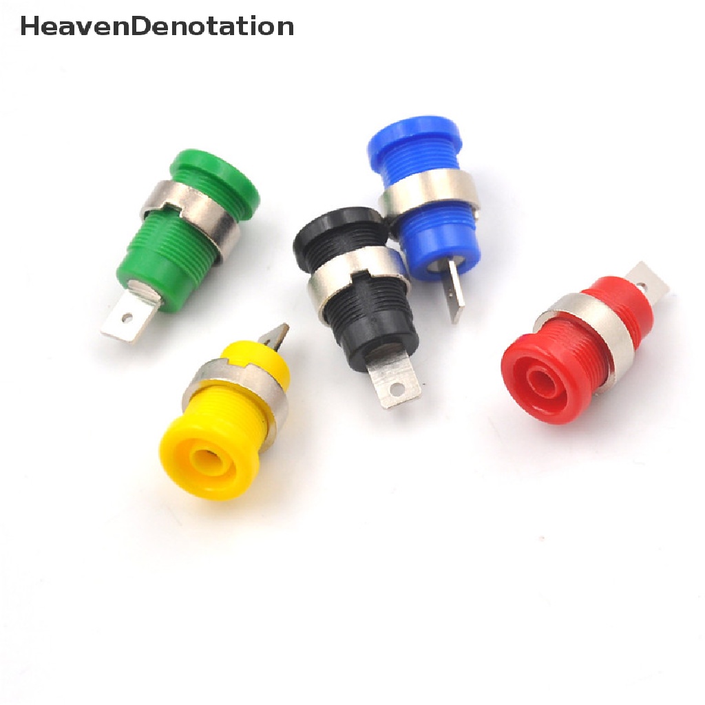 [HeavenDenotation] 5pcs 4mm Colokan Pisang Female Jack Socket Plug Wire Connector 5warna HDV