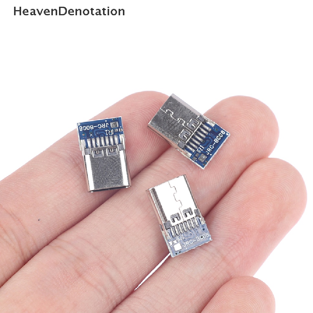 [HeavenDenotation] 10pcs Konektor USB 3.1 Tipe C 14pin Female Socket Wadah Melalui Lubang HDV