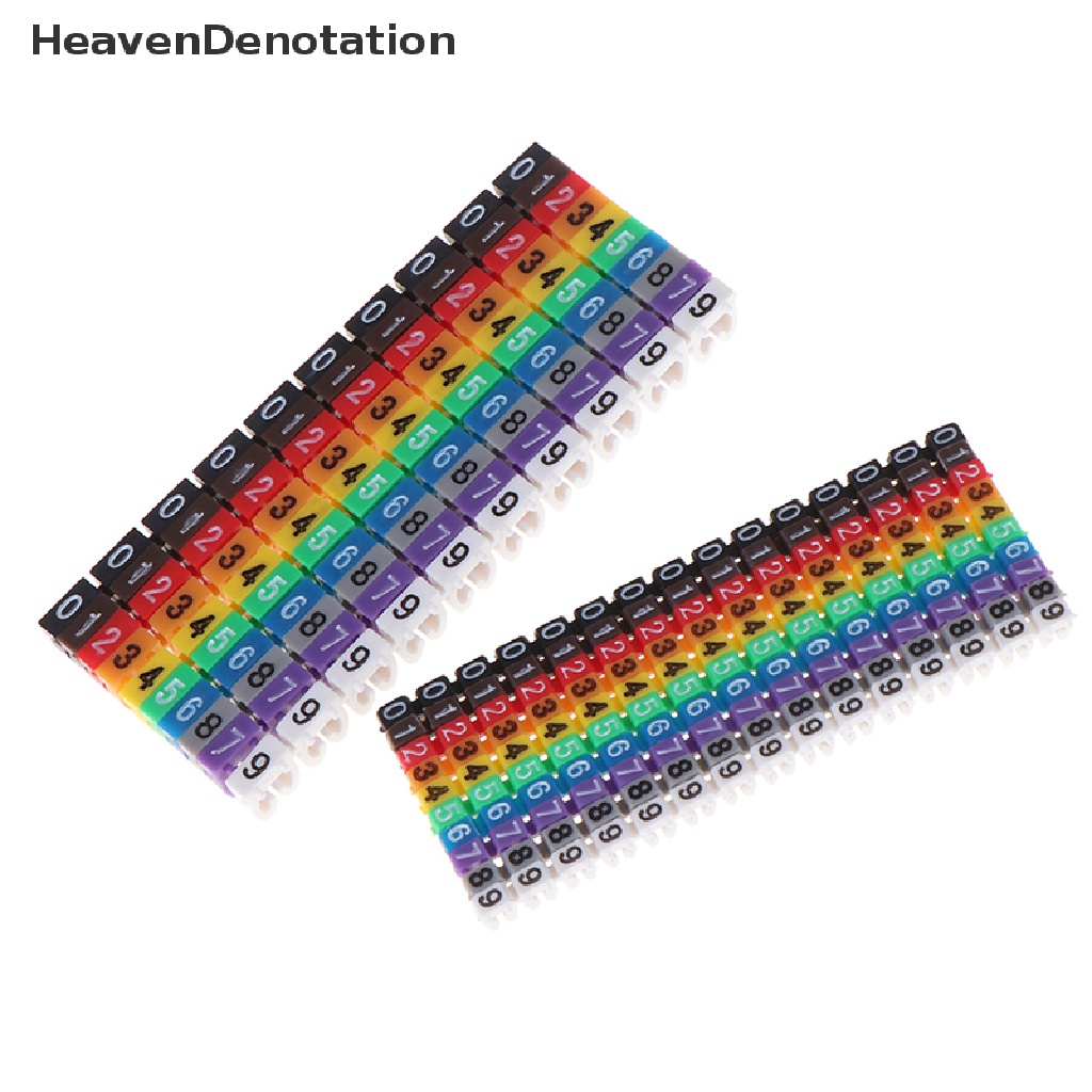 [HeavenDenotation] Kabel Spidol Label Tag Angka C-Type Marker Warna-Warni Untuk Kawat 1.5/2.5/4.6mm 2hdv