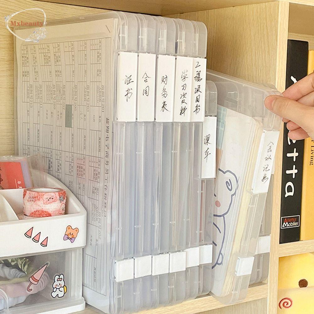 Mxbeauty File Organizer Box Transparan Multifungsi Sertifikat Proyek Akad Kertas Organizer Desktop Storage Box