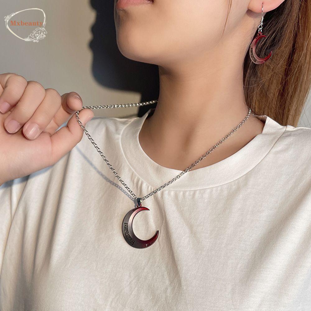 Mxbeauty Kalung Choker Rantai Klavikula Desain Moon Knight Untuk Pria Dan Wanita