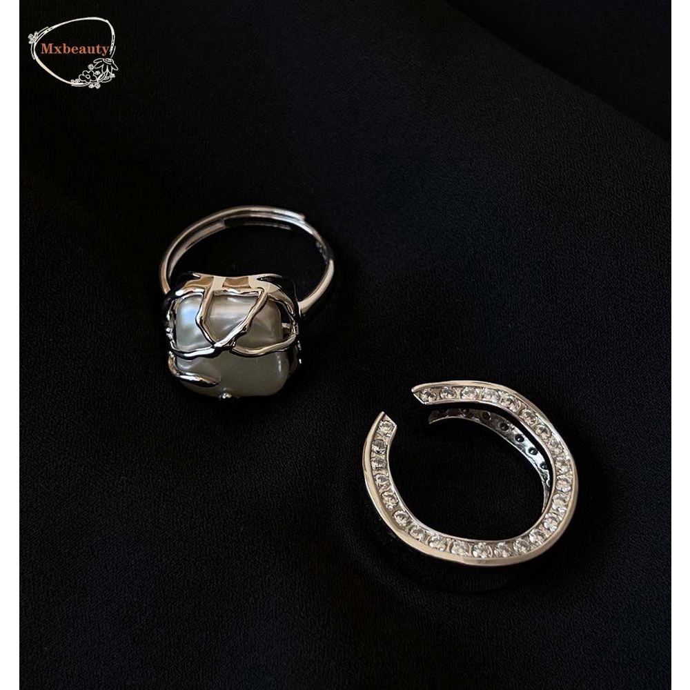 Mxbeauty Cincin Wanita Tidak Teratur Kreatif Desain Fashion Pertunangan Bersama Rings Jari Perhiasan Adjustable Geometris Terbuka Ring