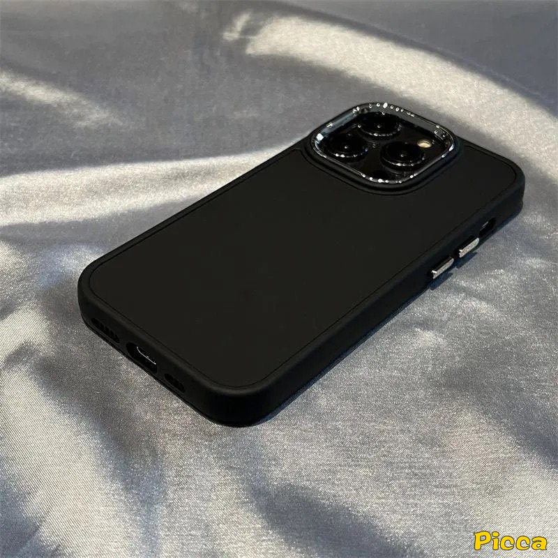 IPHONE Casing Ponsel Persegi Plating Warna Solid Sederhana Mewah Kompatibel Untuk Iphone7Plus 8plus 11xr 14 13 11 12 Pro MAX X 7 8 Plus XS MAX Macaron Candy Color Full Cover Pelindung