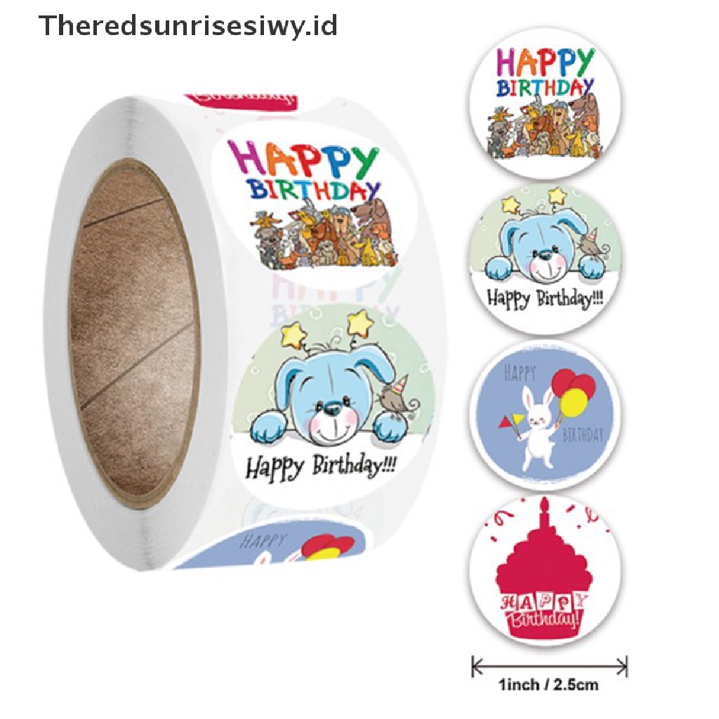 # Kado Mom &amp; PAPA DIY # Happy Birthday Round Seal Sticker Kertas Perekat Stiker Tape Label~