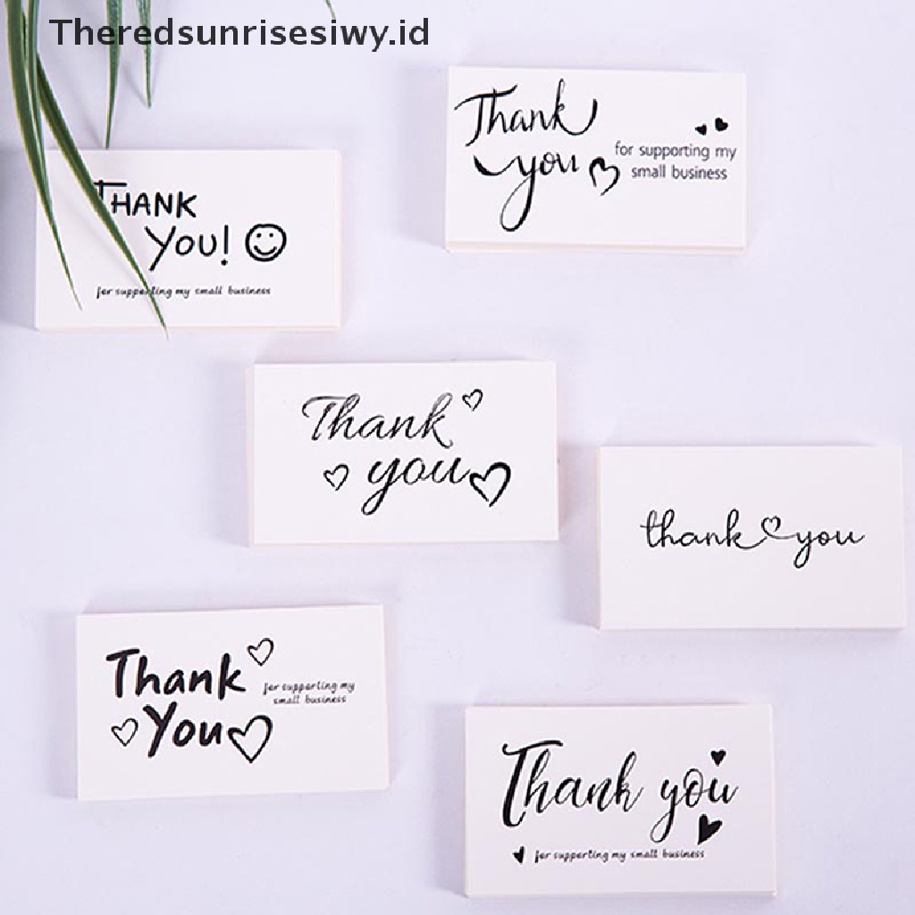 # Kado Mom &amp; PAPA DIY # 50pcs Putih Terima Kasih Untuk Pesanan Anda Kartu Nama Gift Business Greeg Card~