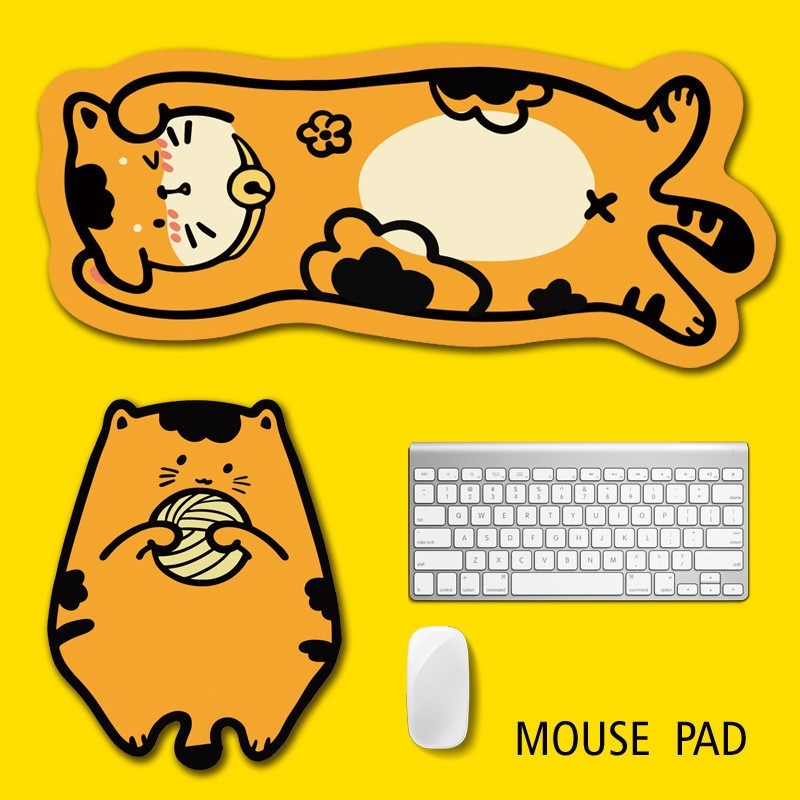 Orange Cat Family Mouse Pad Alas Tikus Kucing Orange Kartun Hewan Mouse Pad Oversized Mouse Pad