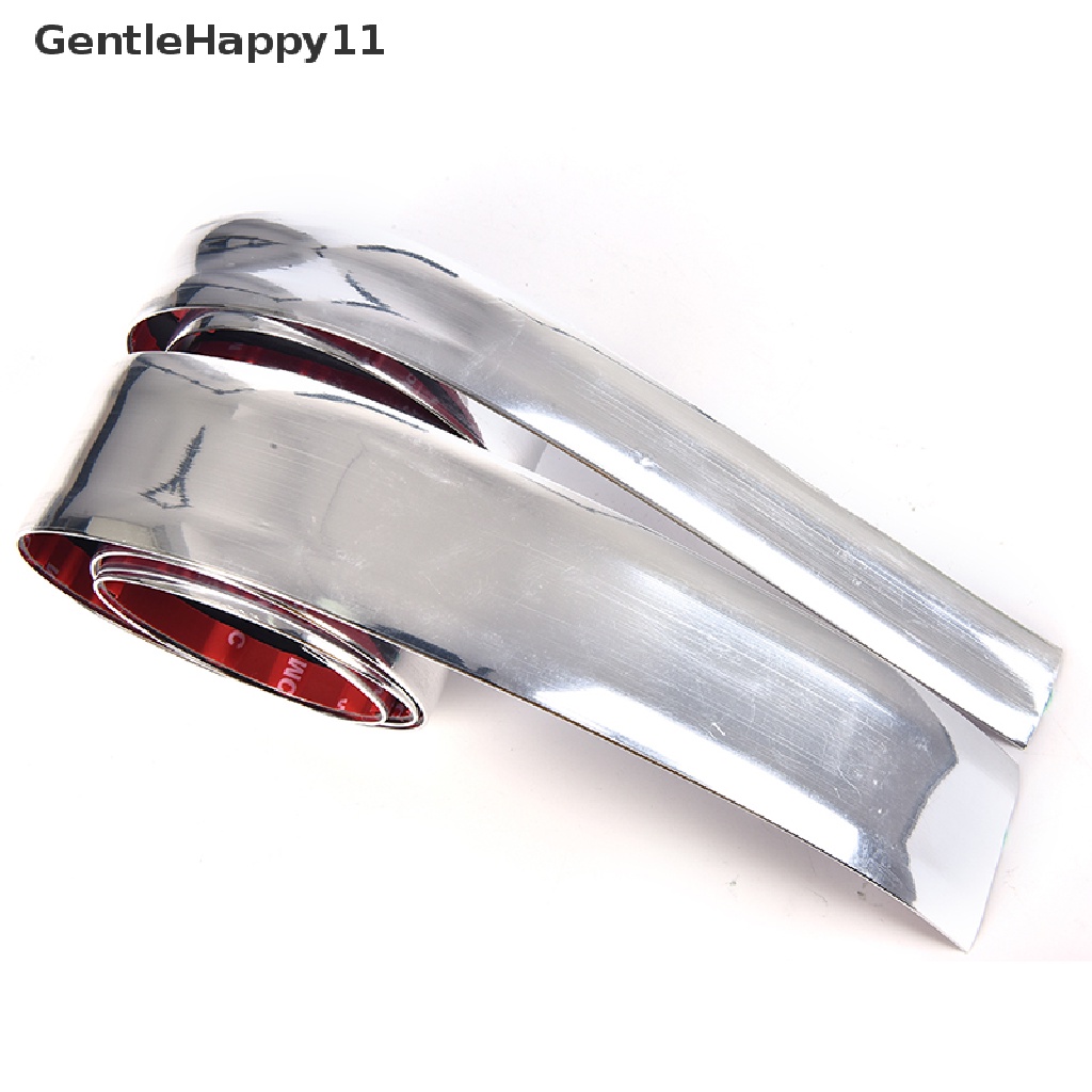 Gentlehappy 1Pcs Universal Dekorasi Bumper Pintu Mobil Molding Trim Silver Chrome Strip id