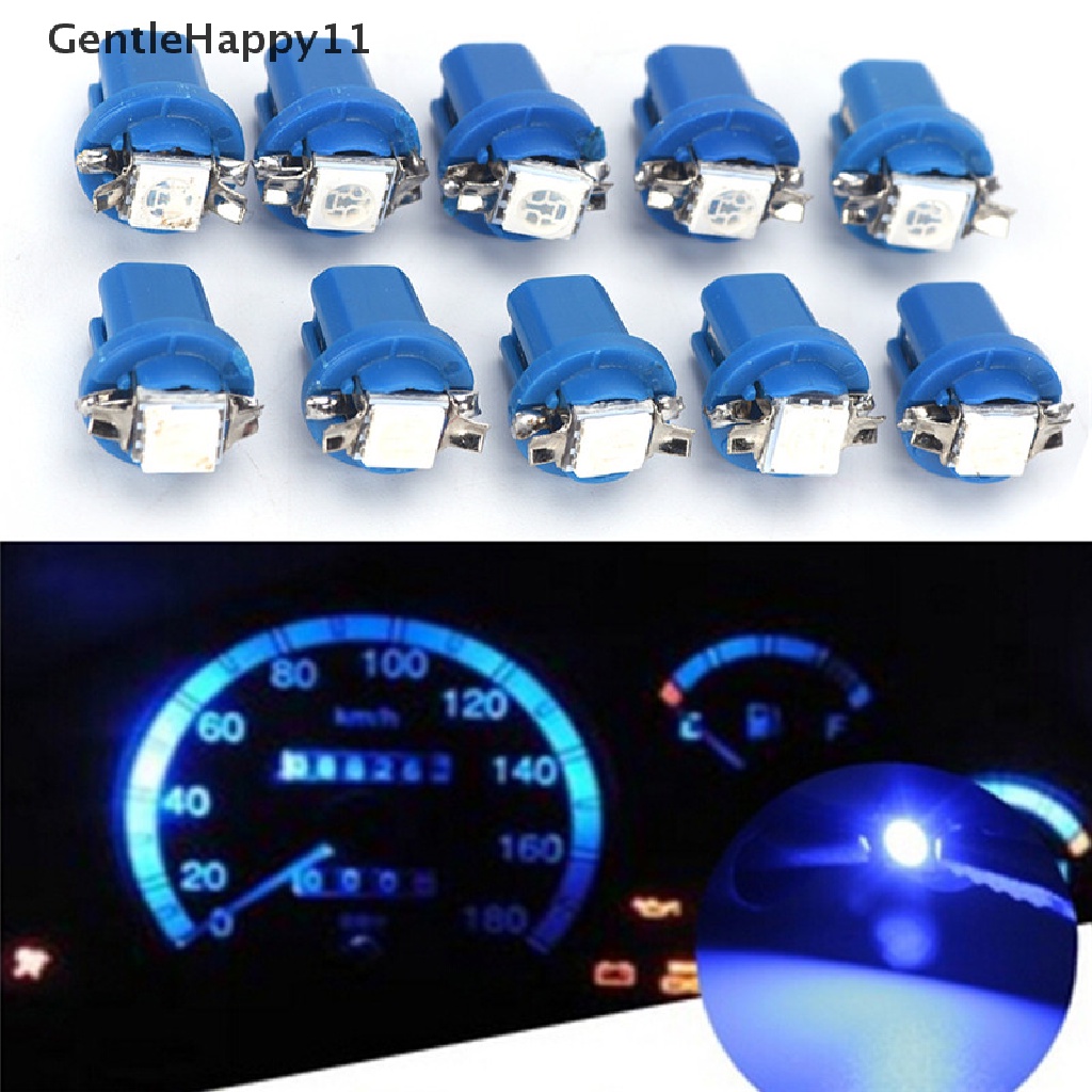 Gentlehappy 10X T5 B8.5D Gauge LED Dashboard Mobil Side Interior Dash Lights Bohlam Indikator id