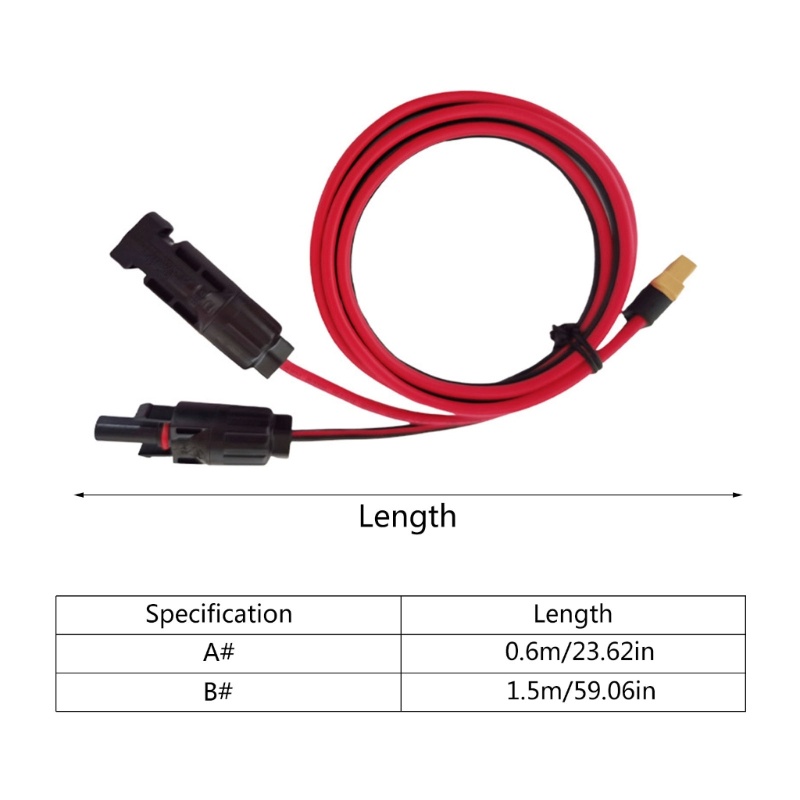 Sun Power Solar to XT60 Kabel Ekstensi Charge 12AWG Konektor Surya Ke XT60 Kabel Adaptor Untuk Panel Surya