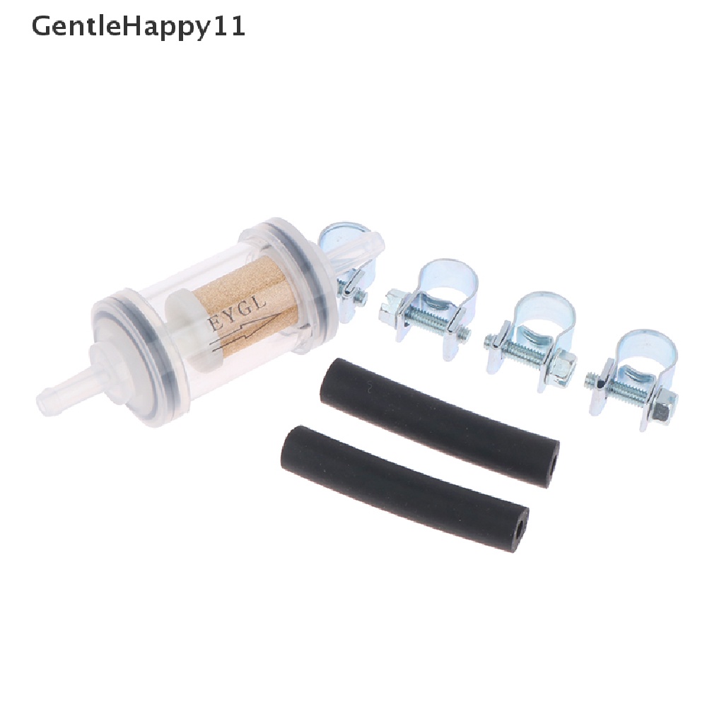 Gentlehappy 7pcs/Set Filter Bahan Bakar Solar Transparan Bongkar Pasang+Selang Bakar+Klip id