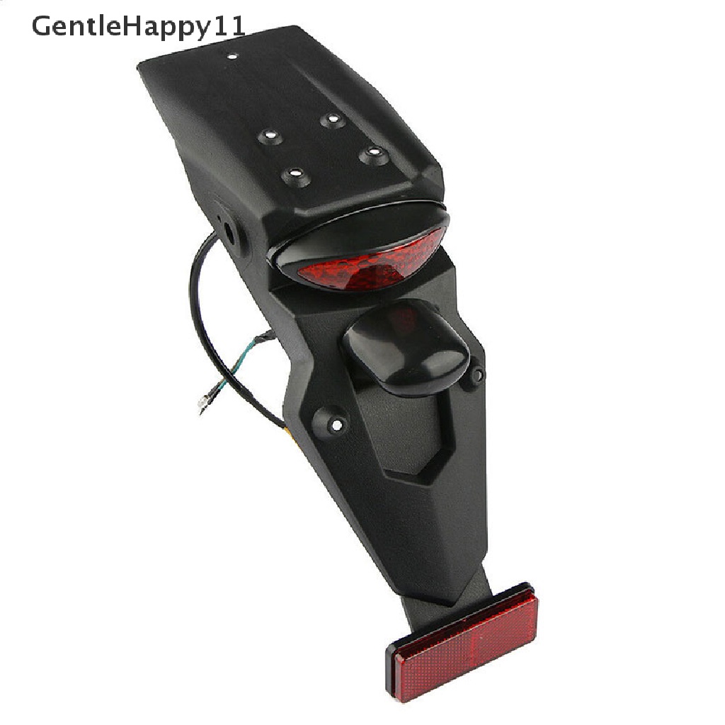 Gentlehappy Universal Spakbor Belakang Sepeda Motor Mudguard Lampu LED Rem Ekor id