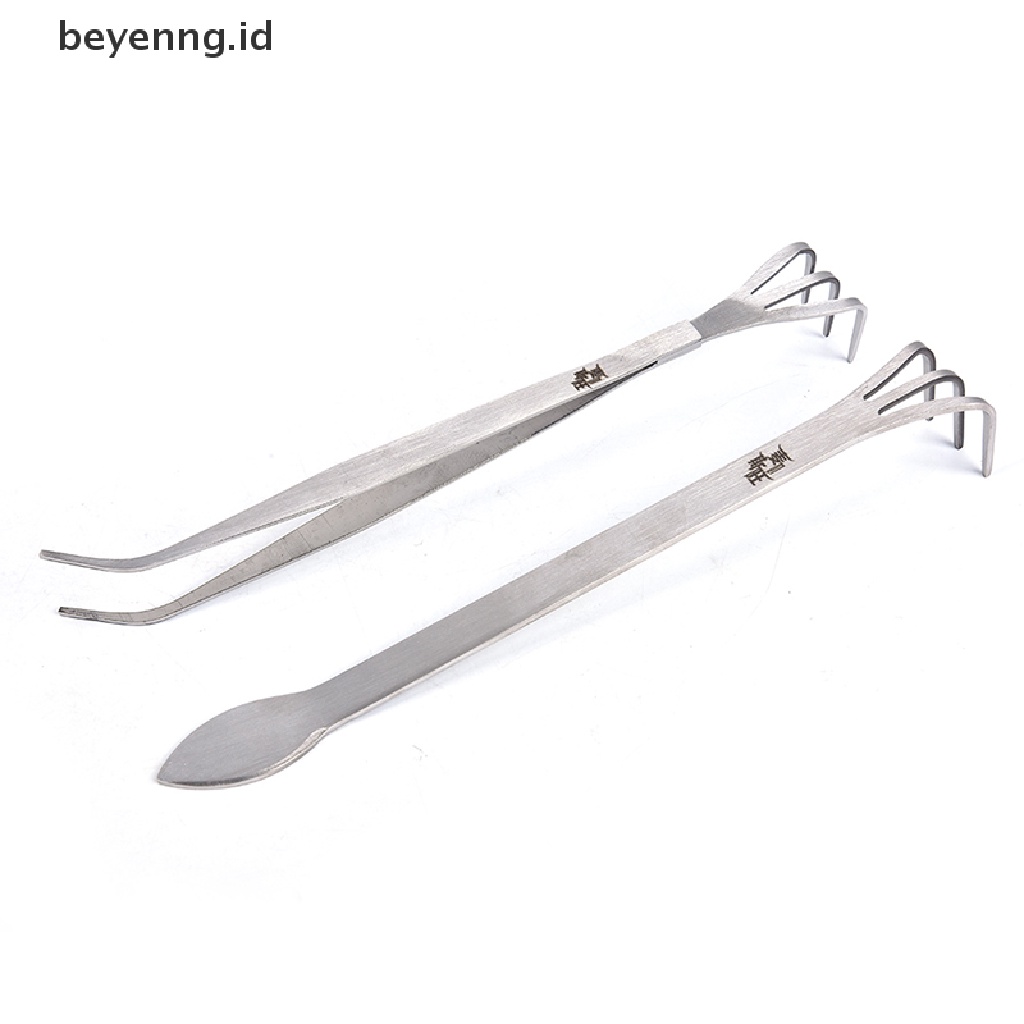 Beyen Alat Berkebun Stainless Steel 2in1 Akar Garu Spatula Pinset Garden ID