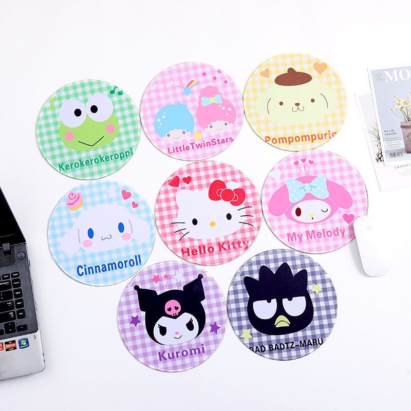 Plaid Animal Mouse Pad Hello Kitty Alas Mouse Pompompurip Alas Mouse My Melody Mouse Pad Cinnamoroll Alas Mouse LittleTwinStars Mouse Pad Kuromi Mouse Pad BAD BAD BADTZ-MARU Mouse Pad