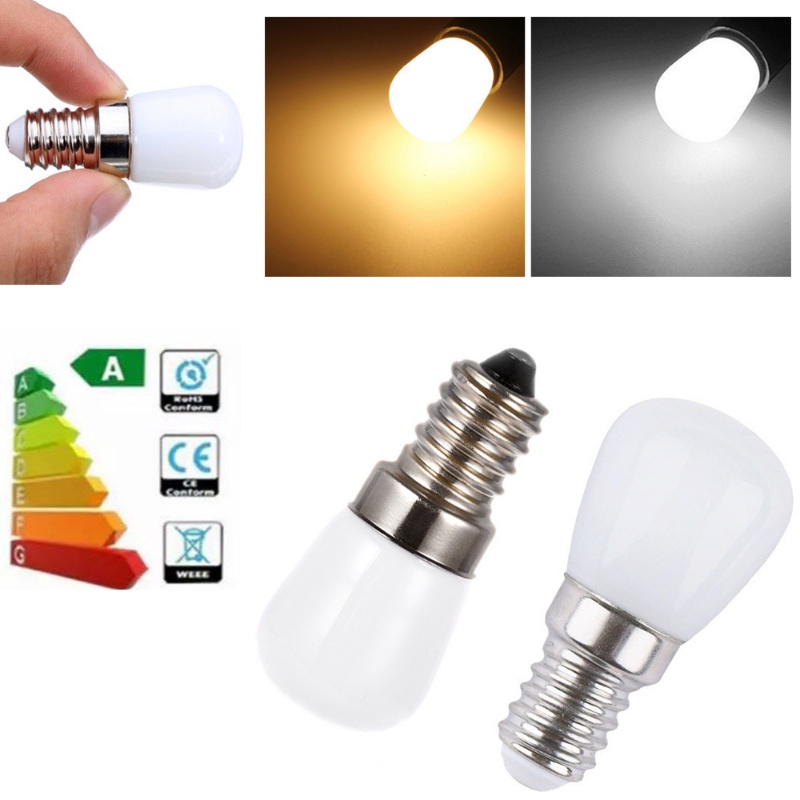 1pc Bohlam Lampu LED E12 220V Bohlam Kulkas Lampu Display Kecerahan Tinggi Hemat Energi Lampu Malam Mini Dekorasi Rumah Pencahayaan