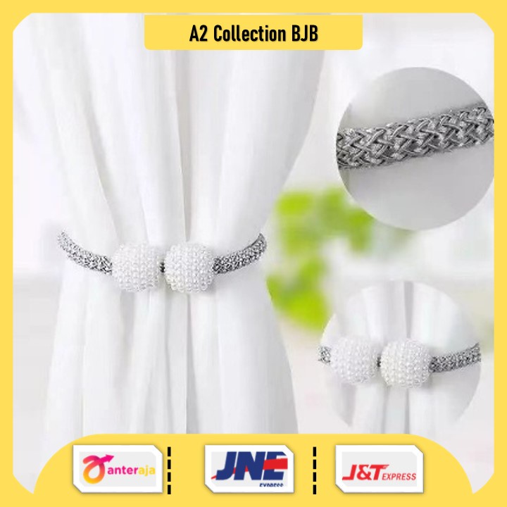 A2 | TALI PENGIKAT GORDEN MAGNET MUTIARA 1 PC PENGAIT HORDENG MAGENTIC CURTAIN BALL DEKORASI JENDELA