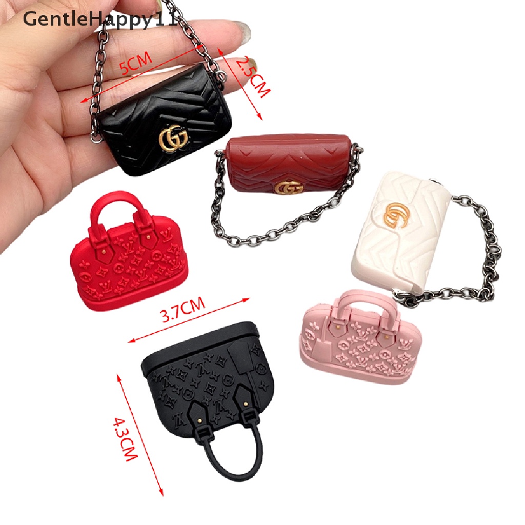 Gentlehappy1:12rumah Boneka Miniatur Handbag Rantai Tas Bahu Tas Dompet Boneka Dekorasi Mainan id