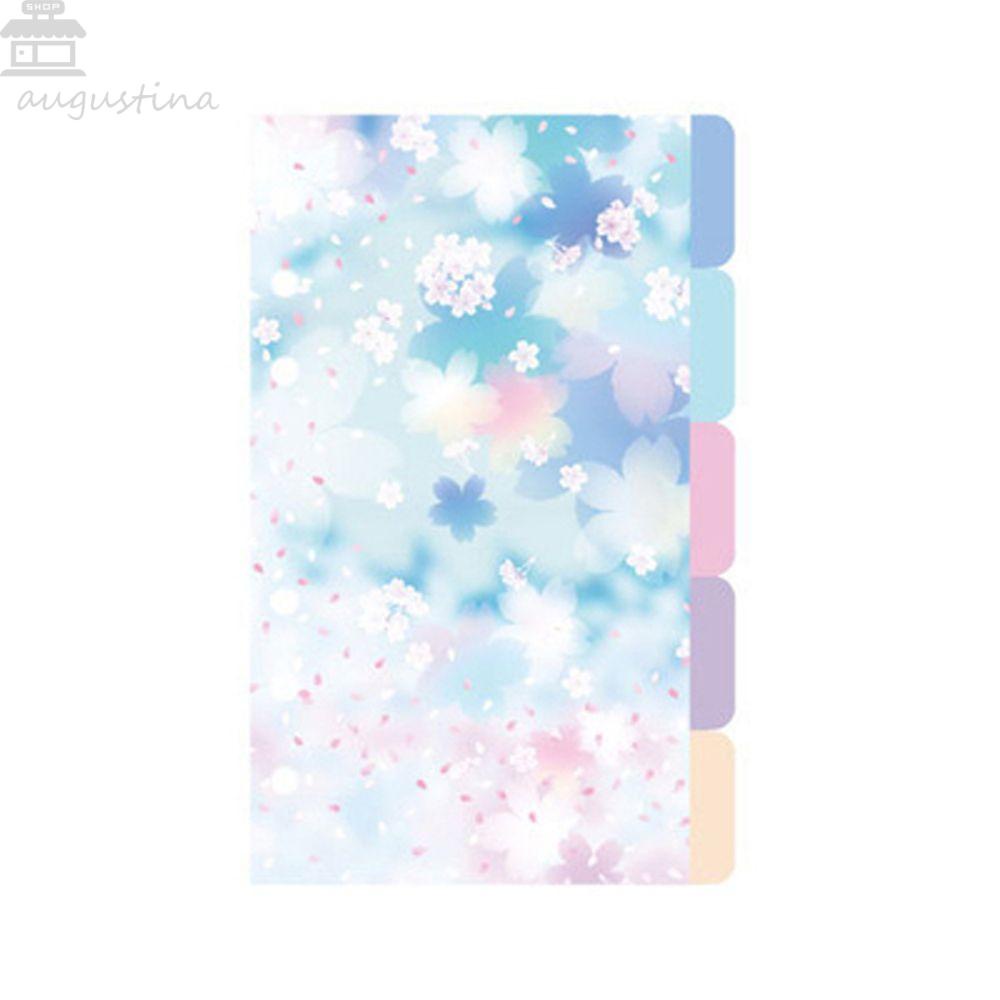 Agustinina Notebook Divider Index Personal Diary Stationery 6-Ring Binder Binder Kartu Indeks Pengikat Daun Longgar A5 A6 Halaman Pemisah Daun Longgar
