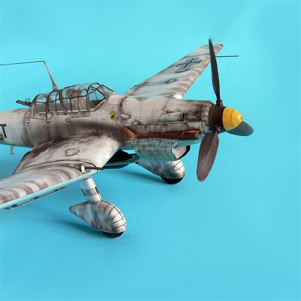 R-FLOWER Model Plane Ju-87 1:33 Dilengkapi Dengan Film Transparan Kesulitan Lebih Tinggi Bahan Karton Bomber Selam