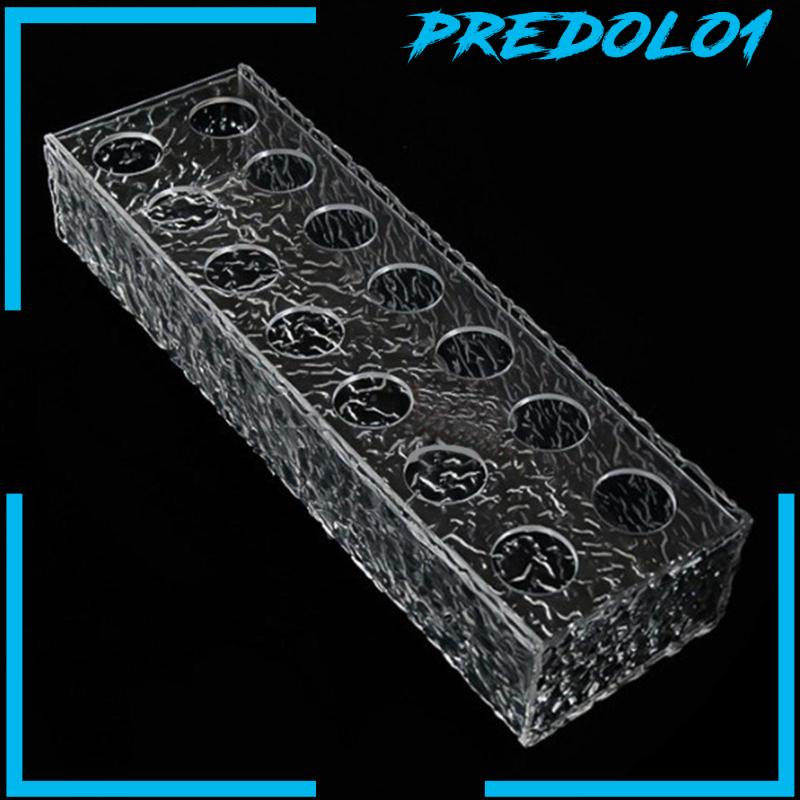 [Predolo1] Vas Panjang Bahan Akrilik Bening Vas Bunga Persegi Panjang Untuk Dekorasi Rak Desktop