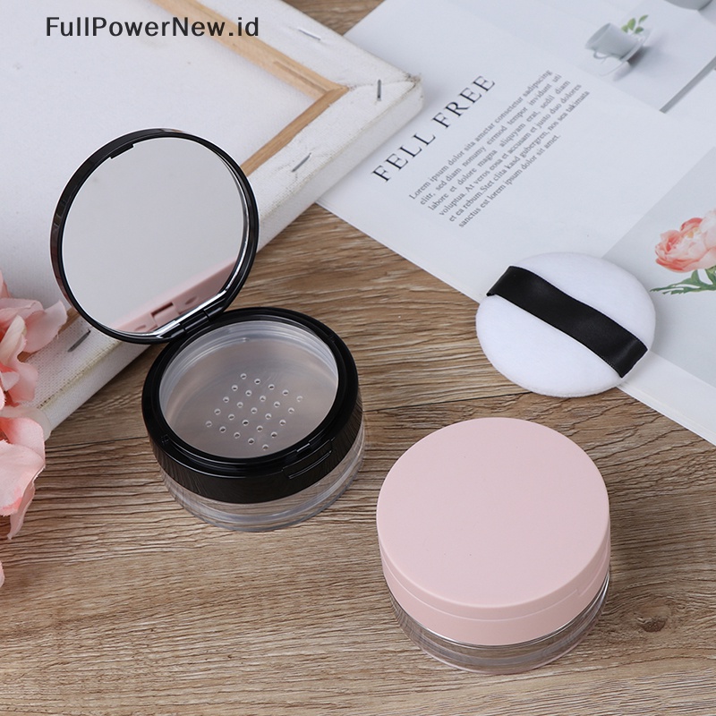 Power 7gaya Ayakan Kosmetik Kosong Wadah Toples Longgar Kotak Puff Mirror Container Case ID