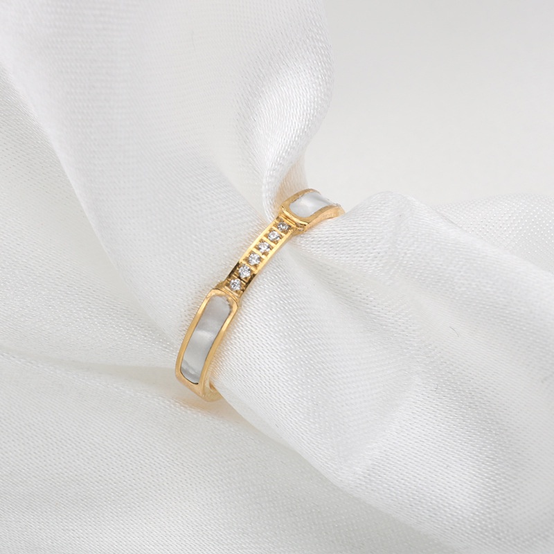 GROSIR Cincin enam zircon titanium stainless steel 316L import berkualitas bisa bayar ditempat COD