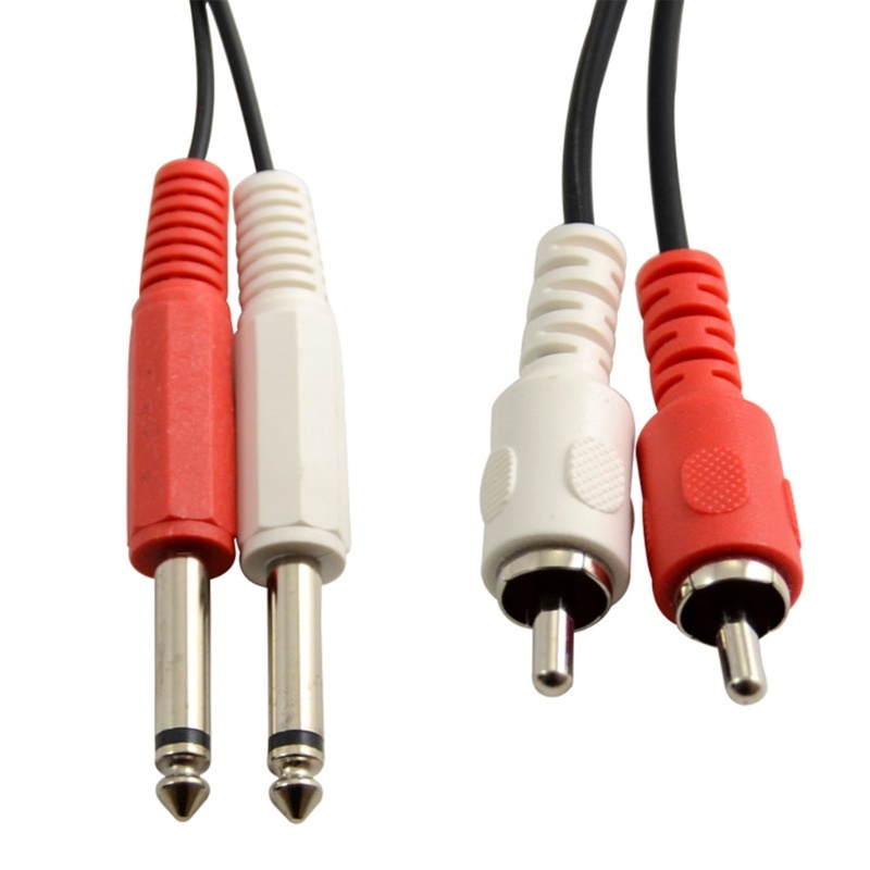 Cre Kabel RCA to 1per4 Lapis Emas Audiophile Dual 1per4inch Mono to Dual RCA Cable Converter Adapter 0.2m/1m/1.5m/3m