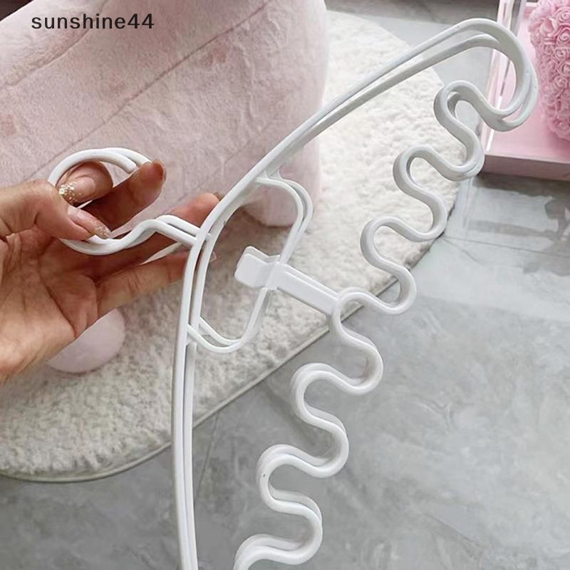 Sunshine 1pc Waves Multi port Support Gantungan Untuk Pengering Pakaian Rak Baju Plastik Drying Hanger Storage Hanger ID