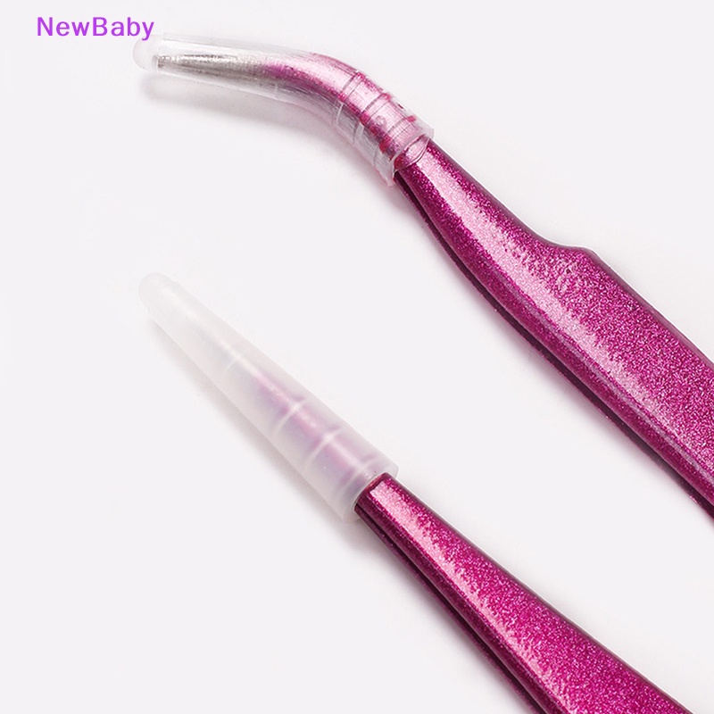 Newbaby 1PC Pinset Ekstensi Bulu Mata Lurus &amp; Lengkung Stainless Steel Pick Up Tool ID