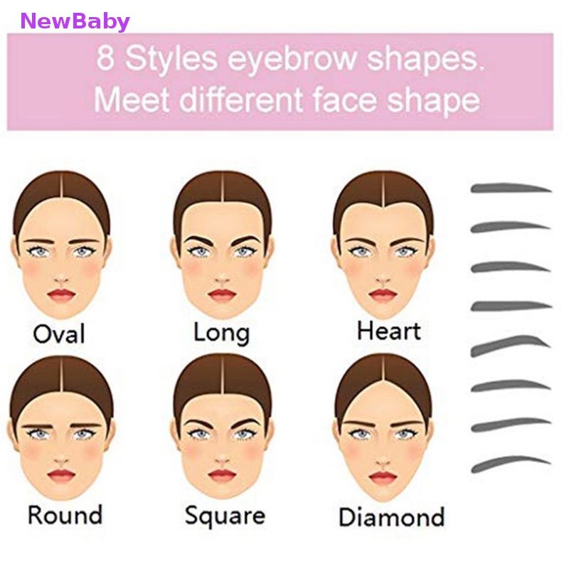 Newbaby 8PCS DIY Alis Pembentuk Makeup Template Alis Grooming Membentuk Stensil Kit ID