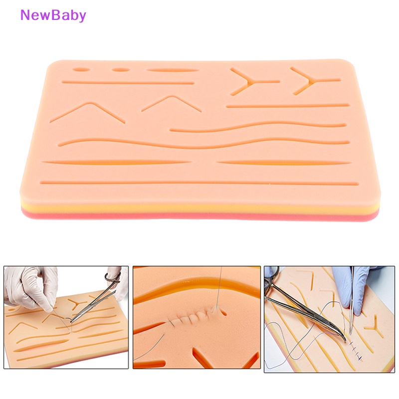 Newbaby Latihan Jahitan Kulit Silicone Pad Latihan Bedah Simulasi Luka ID