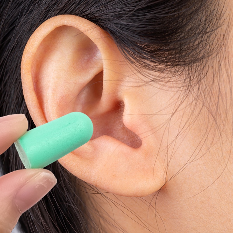 1pasang Penyumbat Telinga Spons Lembut Dengan Kotak Kecil Untuk Tidur Pengurangan Kebisingan Anti Interferen Earplug Aksesoris Perjalanan Praktis